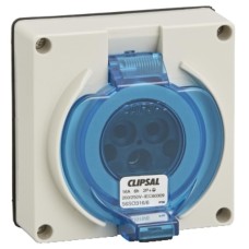 Clipsal - 56 Series Socket Inlet Surface 3 PIN Round 16A Less Enclosure, Grey Clipsal - 56 Series Socket Inlet Surface 3 PIN Round 16A Less Enclosure, Grey