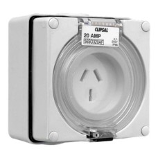 Clipsal - 56 Series Socket Outlet Surface Auto-Switched 3 PIN Flat 20A, Grey Clipsal - 56 Series Socket Outlet Surface Auto-Switched 3 PIN Flat 20A, Grey