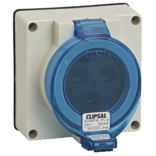 Clipsal - 56 Series Socket Outlet Surface 3 PIN Round 32A Less Enclosure, Grey Clipsal - 56 Series Socket Outlet Surface 3 PIN Round 32A Less Enclosure, Grey