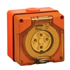 Clipsal - 56 Series Socket Outlet Surface 4 PIN Round 20A, Resistant Orange Clipsal - 56 Series Socket Outlet Surface 4 PIN Round 20A, Resistant Orange