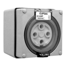 Clipsal - 56 Series Surface Socket IP66, 500V 40A - 4 Round Pins, Grey Clipsal - 56 Series Surface Socket IP66, 500V 40A - 4 Round Pins, Grey