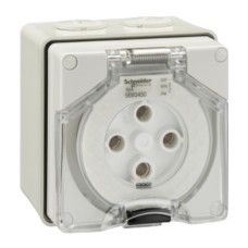 Clipsal - 56 Series Surface Socket IP66, 500V 50A - 4 Round Pins, Grey Clipsal - 56 Series Surface Socket IP66, 500V 50A - 4 Round Pins, Grey