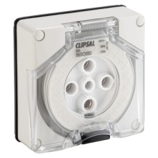 Clipsal - 56 Series Socket Outlet Surface 5 PIN Round 50A Less Enclosure, Grey Clipsal - 56 Series Socket Outlet Surface 5 PIN Round 50A Less Enclosure, Grey