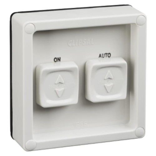 Clipsal - 56 Series Switch Surface, IP66 2 Gang Single Pole 10A Less Enclosure, Grey Clipsal - 56 Series Switch Surface, IP66 2 Gang Single Pole 10A Less Enclosure, Grey