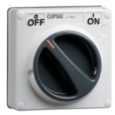 Clipsal - 56 Series Surface Switch IP66 1 Gang Double Pole 32A Less Enclosure Grey Clipsal - 56 Series Surface Switch IP66 1 Gang Double Pole 32A Less Enclosure Grey