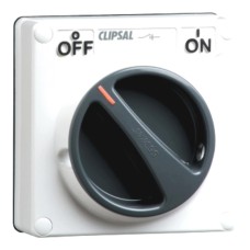 Clipsal - 56 Series Surface Switch IP66 1 Gang 3 Pole 20A Less Enclosure Resistant White Electric Clipsal - 56 Series Surface Switch IP66 1 Gang 3 Pole 20A Less Enclosure Resistant White Electric