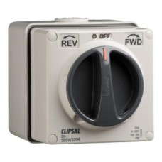 Clipsal - 56 Series Surface Switch 1 Gang, 3 Pole, 500VAC, 20A, Reversing and Changeover Grey Clipsal - 56 Series Surface Switch 1 Gang, 3 Pole, 500VAC, 20A, Reversing and Changeover Grey