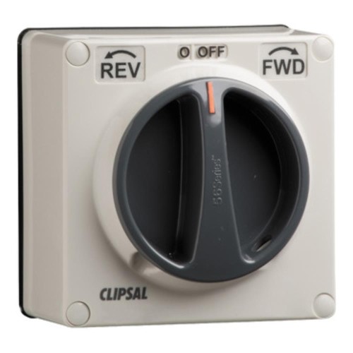 Clipsal - 56 Series Surface Switch 1 Gang 3 Pole 20A Reversing Less Enclosure Grey Clipsal - 56 Series Surface Switch 1 Gang 3 Pole 20A Reversing Less Enclosure Grey