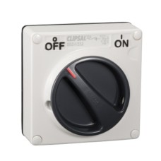Clipsal - 56 Series Surface Switch IP66 1 Gang 3 Pole 32A Less Enclosure Resistant White Electric Clipsal - 56 Series Surface Switch IP66 1 Gang 3 Pole 32A Less Enclosure Resistant White Electric