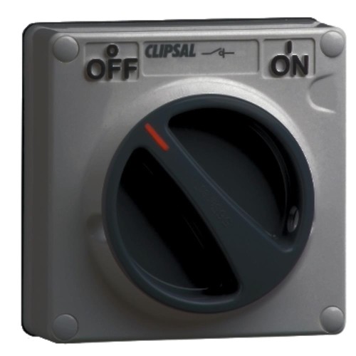 Clipsal - 56 Series Surface Switch IP66 1 Gang 3 Pole 32A Less Enclosure Woolworths Grey Clipsal - 56 Series Surface Switch IP66 1 Gang 3 Pole 32A Less Enclosure Woolworths Grey