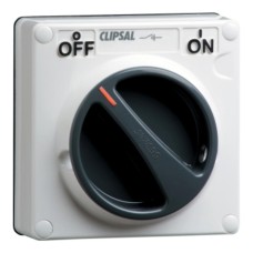 Clipsal - 56 Series Surface Switch IP66 1 Gang 3 Pole 50A Less Enclosure Grey Clipsal - 56 Series Surface Switch IP66 1 Gang 3 Pole 50A Less Enclosure Grey
