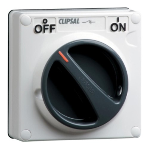 Clipsal - 56 Series Surface Switch IP66 1 Gang 3 Pole 50A Less Enclosure Grey Clipsal - 56 Series Surface Switch IP66 1 Gang 3 Pole 50A Less Enclosure Grey