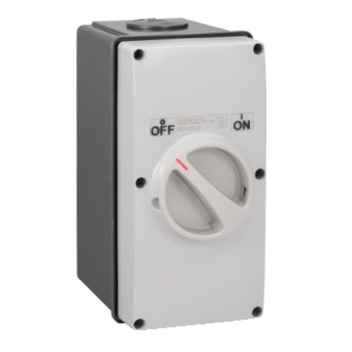Clipsal - 56 Series Surface Switch 2 Gang, 3 Pole, 500VAC, 63A Grey Clipsal - 56 Series Surface Switch 2 Gang, 3 Pole, 500VAC, 63A Grey