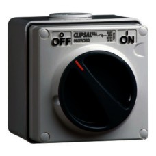 Clipsal - 56 Series Surface Switch 1 Gang, 3 Pole, 500VAC, 63A Woolworths Grey Clipsal - 56 Series Surface Switch 1 Gang, 3 Pole, 500VAC, 63A Woolworths Grey
