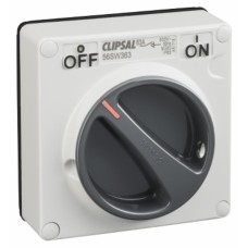 Clipsal - 56 Series Surface Switch IP66 1 Gang 3 Pole 63A Less Enclosure Resistant White Electric Clipsal - 56 Series Surface Switch IP66 1 Gang 3 Pole 63A Less Enclosure Resistant White Electric