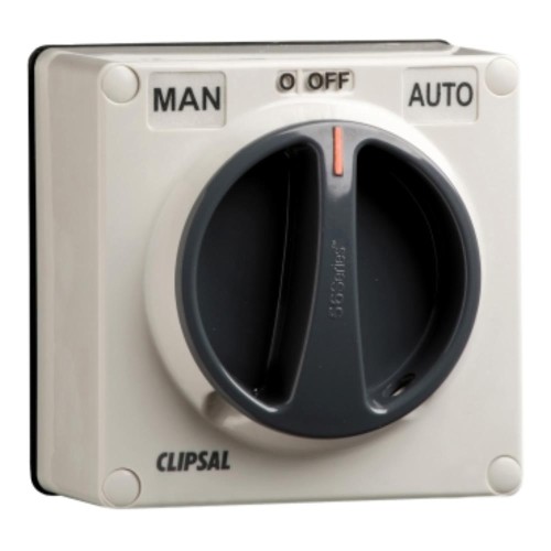 Clipsal - 56 Series Surface Switch 4P 20A C/Over Less Enclosure (With 7 Series Mechanism) Grey Clipsal - 56 Series Surface Switch 4P 20A C/Over Less Enclosure (With 7 Series Mechanism) Grey