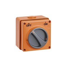 Clipsal - 56 Series Surface Switch 1 Gang, 4 Pole, 440VAC, 32A Resistant Orange Clipsal - 56 Series Surface Switch 1 Gang, 4 Pole, 440VAC, 32A Resistant Orange