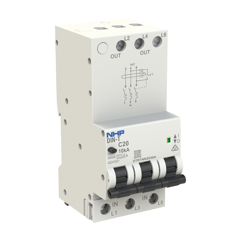 63asp Rcbo 63A Longbody RCBO, 10kA, 3P C-CURVE