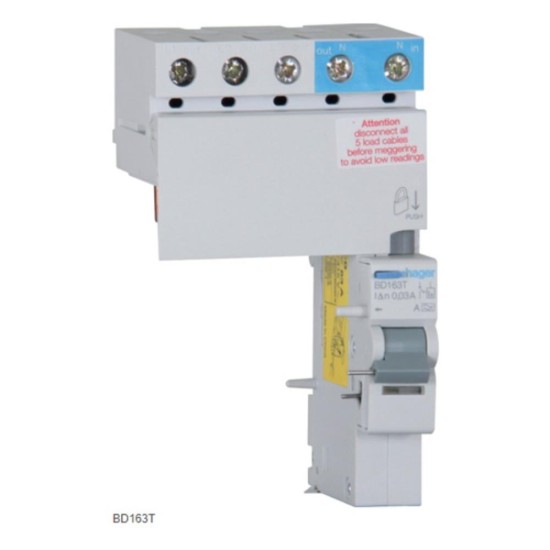 Earth leakage add-on-block 3P 63A 30mA A Class 1mod Earth leakage add-on-block 3P 63A 30mA A Class 1mod