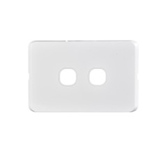 Bevelled Edge 2-Gang Cover Plate WHITE Bevelled Edge 2-Gang Cover Plate WHITE