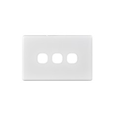 Bevelled Edge 3-Gang Cover Plate WHITE Bevelled Edge 3-Gang Cover Plate WHITE