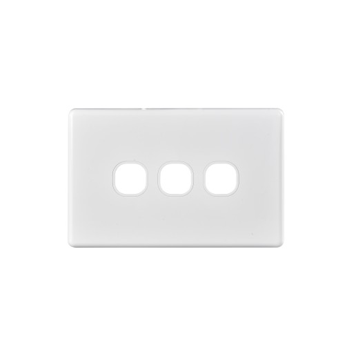 Bevelled Edge 3-Gang Cover Plate WHITE Bevelled Edge 3-Gang Cover Plate WHITE
