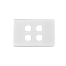 Bevelled Edge 4-Gang Cover Plate WHITE Bevelled Edge 4-Gang Cover Plate WHITE