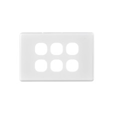 Bevelled Edge 6-Gang Cover Plate WHITE Bevelled Edge 6-Gang Cover Plate WHITE