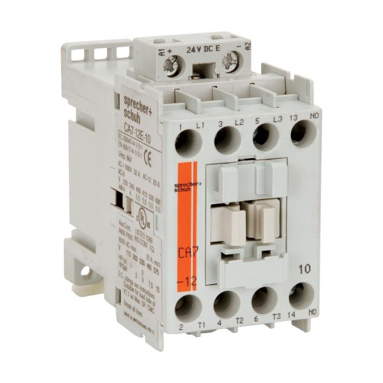 S+S CA7 Contactor 4kW 3Pole 24VDC Coil 1NO Contact Auxiliary