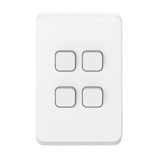 ICONIC 4-Gang Switch V/White ICONIC 4-Gang Switch V/White