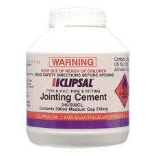 Clipsal PVC Medium Gap Filling Clear Cement 500ml Bottle with Brush Clipsal PVC Medium Gap Filling Clear Cement 500ml Bottle with Brush