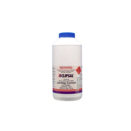 Clipsal PVC Medium Gap Filling Blue Cement, 1000ml Bottle with Brush