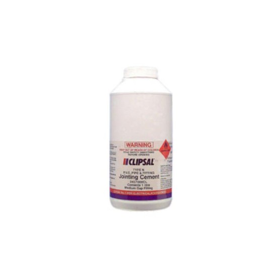 Clipsal PVC Medium Gap Filling Clear Cement, 1000ml Bottle with Brush