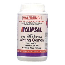 Clipsal PVC Medium Gap Filling Clear Cement 250ml Bottle with Brush Clipsal PVC Medium Gap Filling Clear Cement 250ml Bottle with Brush
