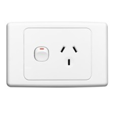 Clipsal 2000 Series, Single Switch Socket Outlet, 250V, 10A, White Electric Clipsal 2000 Series, Single Switch Socket Outlet, 250V, 10A, White Electric