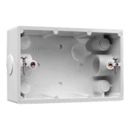 Clipsal Mounting Box with 20 mm End Entries, White Electric Clipsal Mounting Box with 20 mm End Entries, White Electric