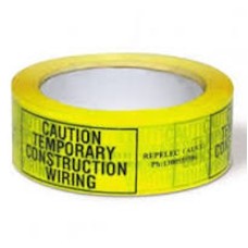 Construction Warning Tape, Adhesive,yellow,37mm x 75M Construction Warning Tape, Adhesive,yellow,37mm x 75M