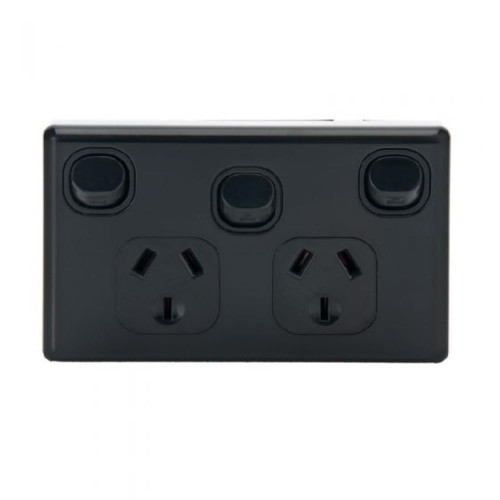 TESLA Double GPO x Switch Black