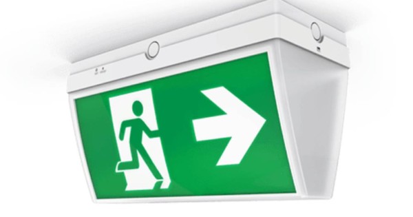 EV-BOXIT-24M-CEILING BOXIT LED ceiling mounted Exit. Complete with decals