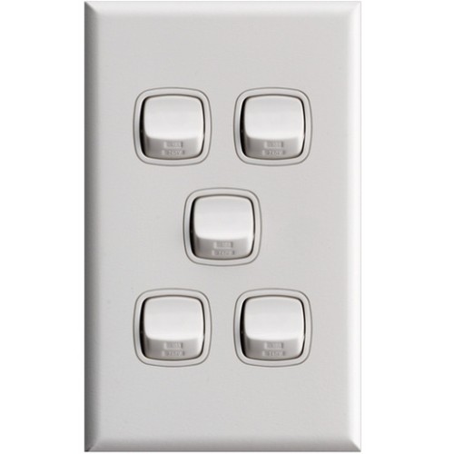 XL7705WE Xl 10A 5 Gang Switch