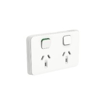 ICONIC 10A Double GPO V/White