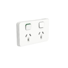 ICONIC 10A Double GPO V/White