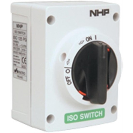 ISO140PG Iso Enclosed Switch 3P 40A Grey Poly Black Handle ISO140PG Iso Enclosed Switch 3P 40A Grey Poly Black Handle