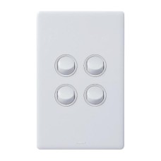 Excel Life 16A 2 Way Single Pole Double Throw Vertical Rocker Switch 4 Gang Gloss White