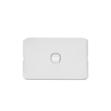 Bevelled Edge 1-Gang Grid Plate & Cover WHITE Bevelled Edge 1-Gang Grid Plate & Cover WHITE