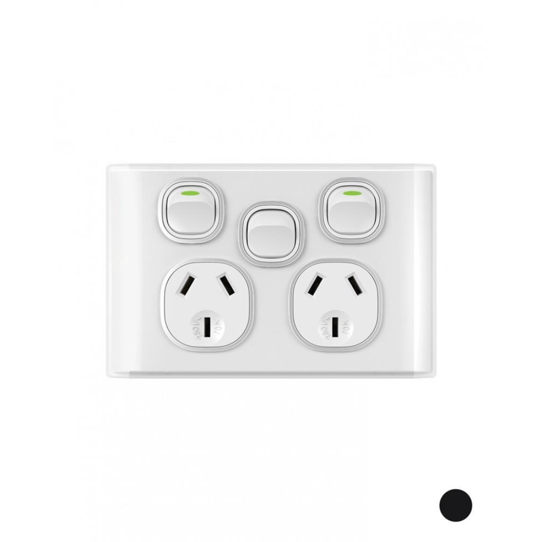 Power Point Switched 2 Gang 10A 250V~ With Removable Extra Switch 16AX/20A