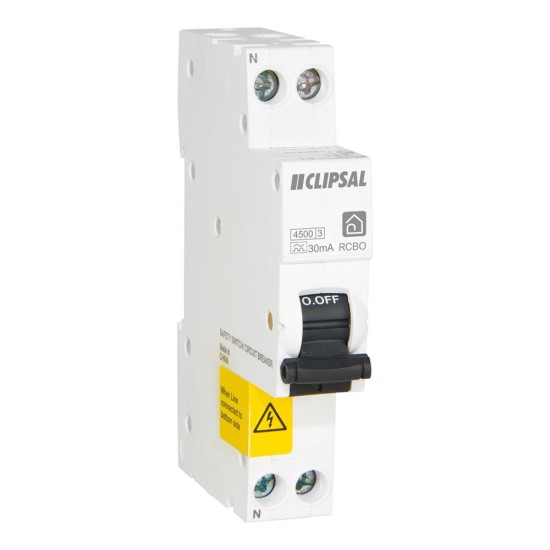 Clipsal Resi MAX, RCBO SLIM 1PN 32A C curve 30mA Type A 4500A Clipsal Resi MAX, RCBO SLIM 1PN 32A C curve 30mA Type A 4500A