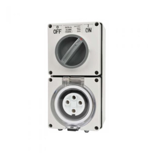 Combination Switched Socket Outlet - 20 AMP 4 Round Pin IP66 500V Combination Switched Socket Outlet - 20 AMP 4 Round Pin IP66 500V