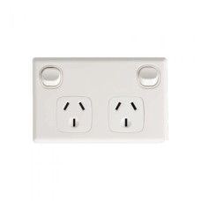 Tesla Slimline Double GPO + Extra Switch Tesla Slimline Double GPO + Extra Switch