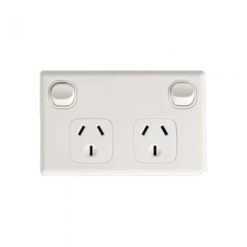 Tesla Slimline Double GPO + Extra Switch Tesla Slimline Double GPO + Extra Switch